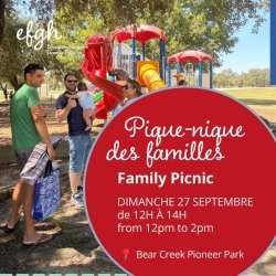 Pique-nique des familles - Dimanche 27 septembre de 12h00 à 14h00
